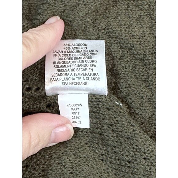 Style & Co Long Bohemian Olive Open Front Crochet‎ Sweater Womens 0X Fall Boho - Picture 5 of 5